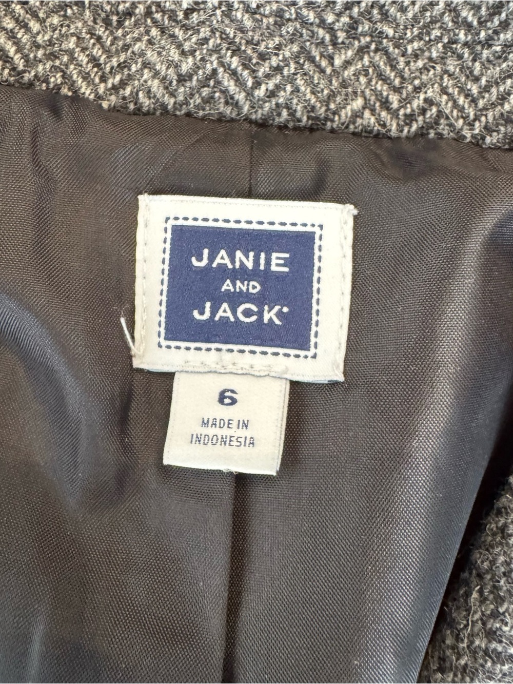 Janie and Jack boys wool gray blazer sz 6 - Picture 2 of 7